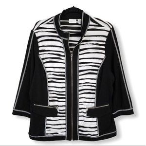 {Zenergy by Chico's} Zebra Stripe Full Zip Jacket